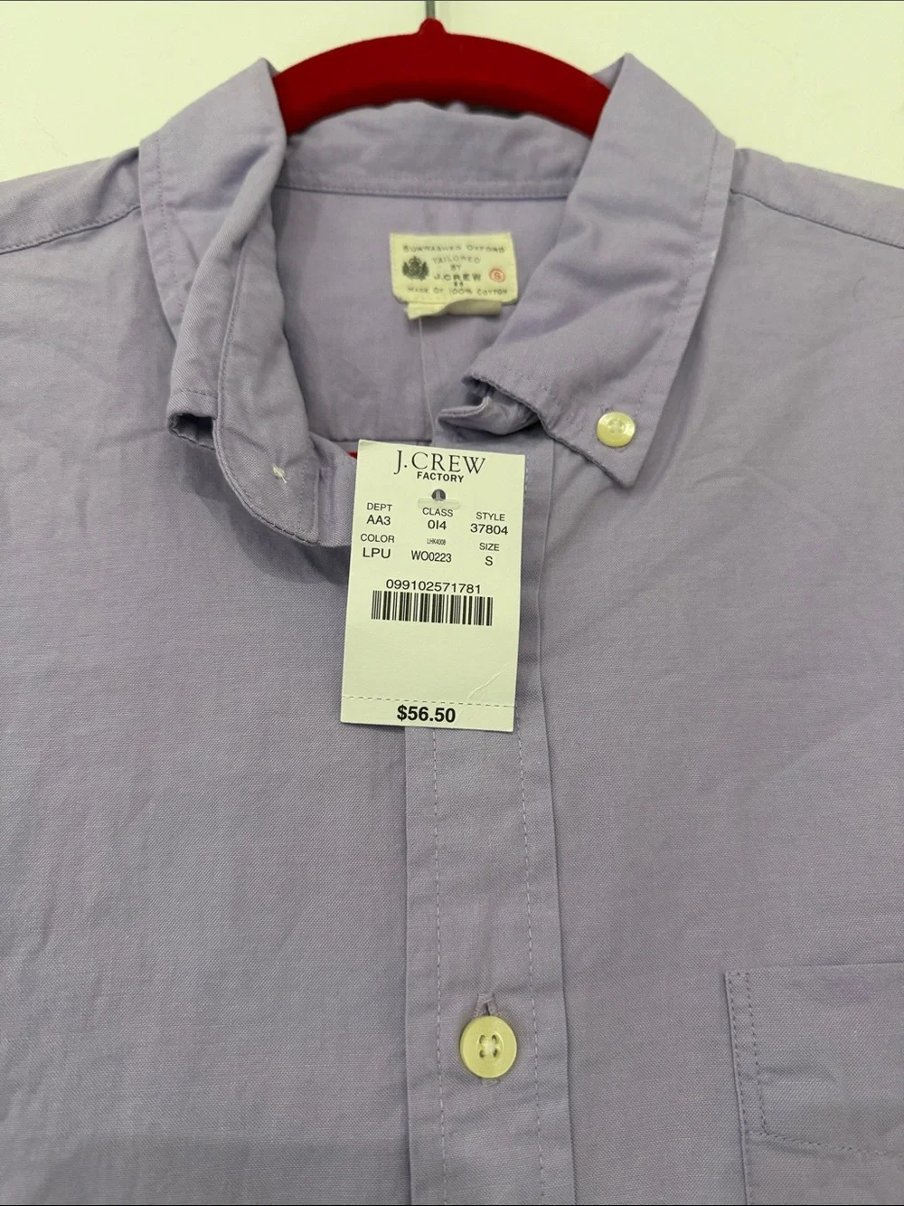 NWT J. Crew Lavender Long-Sleeve Button-Down Shirt